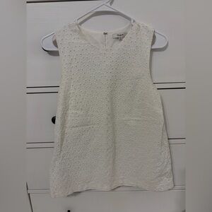 Madewell Cream Eyelet Sleeveless Top